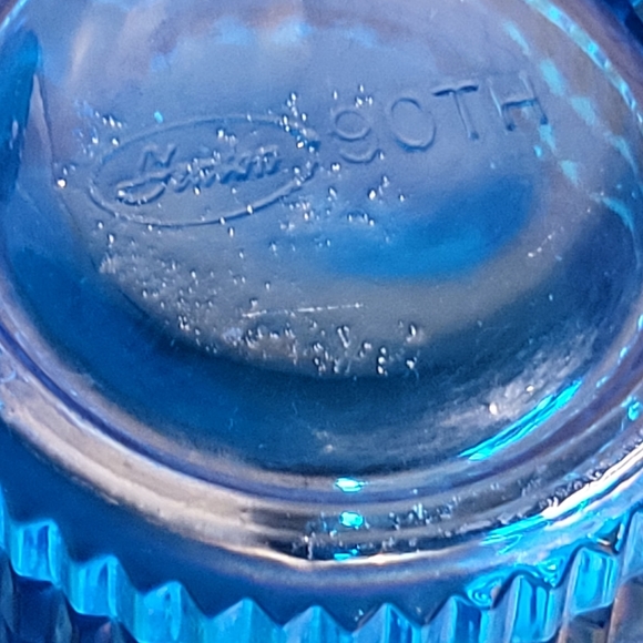 Fenton Celeste Blue Irridescent 90th Anniversary Pitcher and 2 Tumblers - Picture 10 of 11